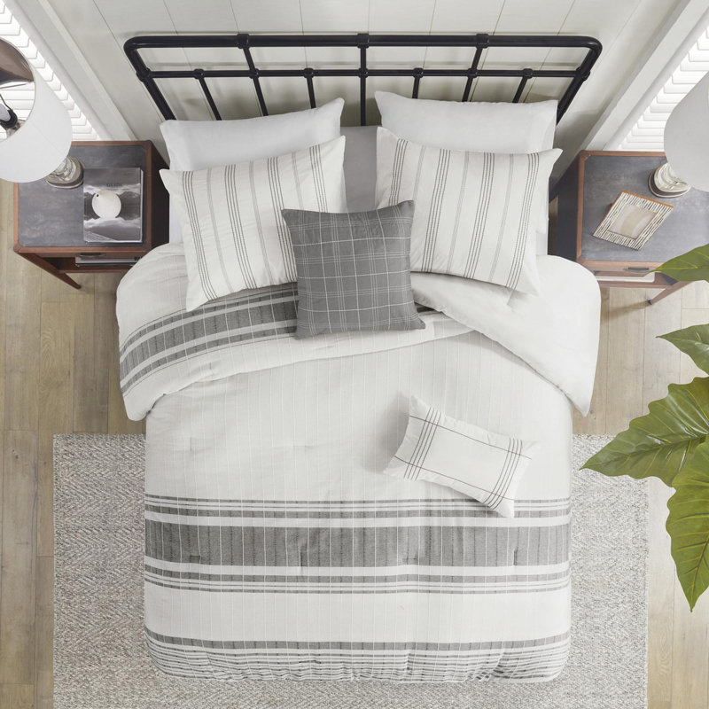 Ensemble d'édredon en coton jacquard 6 pièces, Édredon de très grande taille et 5 pièces suppl