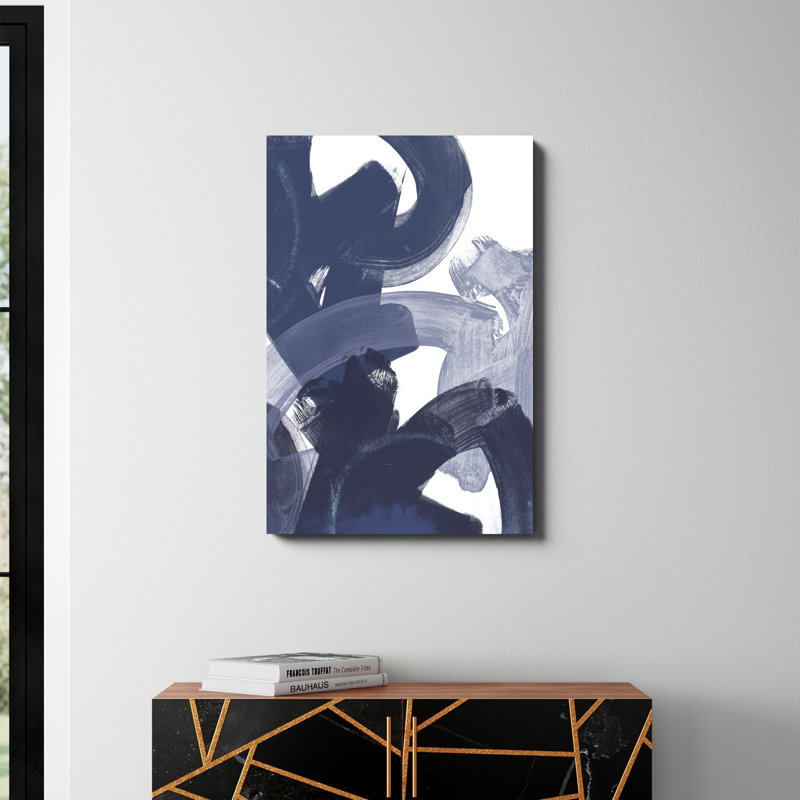 «Blue on Blue I», peinture sur toile, H 36 po x l 24 po, Toile tendue, Non