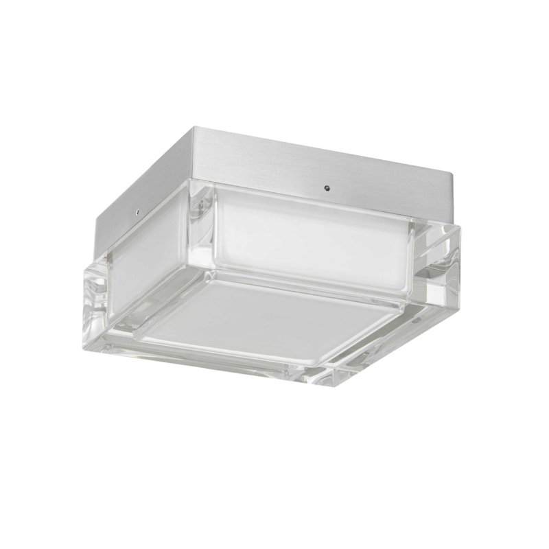 Plafonnier encastré à DEL chromé intégré, trois températures de couleur, H 4 po x l 5 po x P 5 po