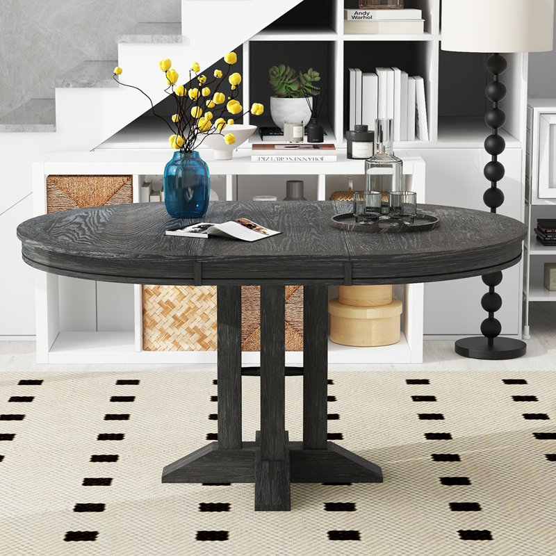 Table de salle à manger extensible Farmhouse, Black