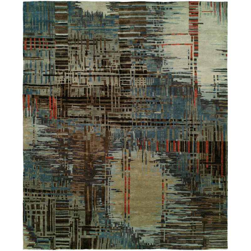 Silvanna Wool Abstract Area Rug, Rectangle 3' x 5'