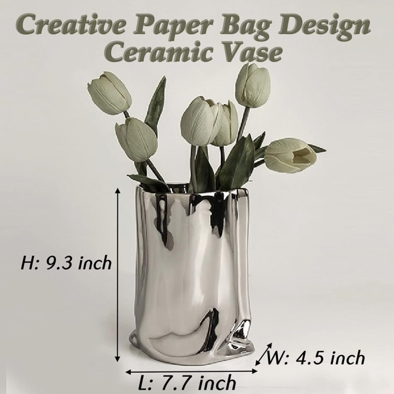 Vase en céramique Crinkle Fold