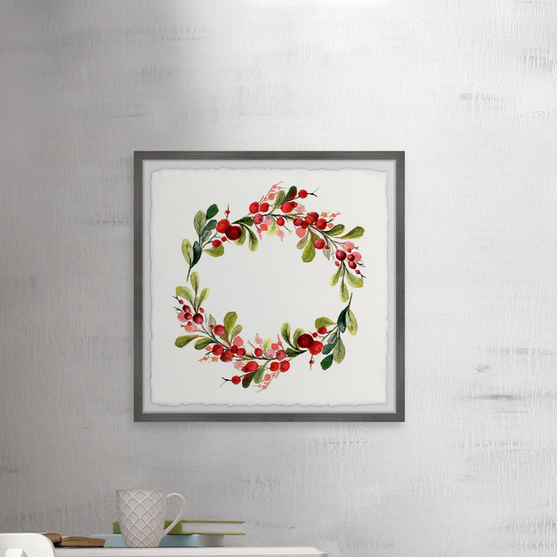 Merry Toyon Berries II - Single Picture Frame Painting, 30cm H x 30cm W x 3.81cm D