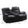 Lamyiah 77.6'' Wide Soft Vegan Leather Manual Reception Loveseat with Cup Holders and Console