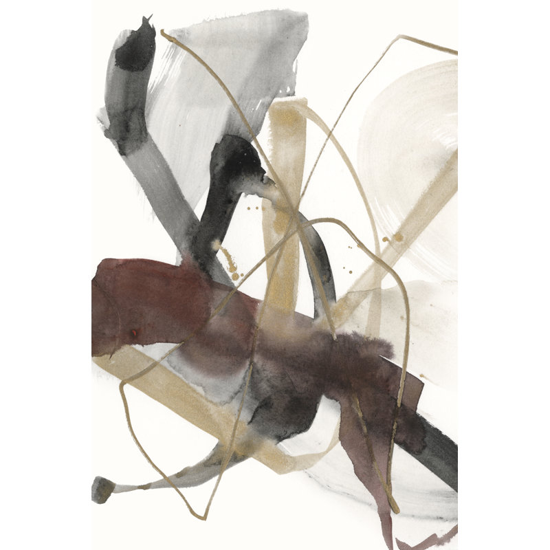 Burgundy Interjection I - Painting on Canvas, 76 cm H x 51 cm W, Wrapped Canvas