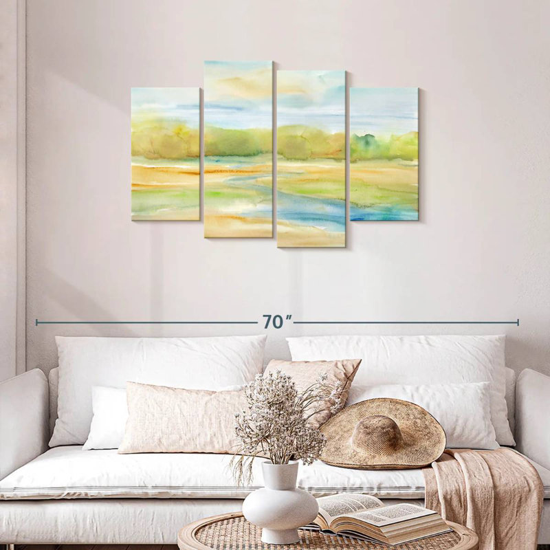 Aquarelle Avery, paysage I, H 27 po x l 43 po