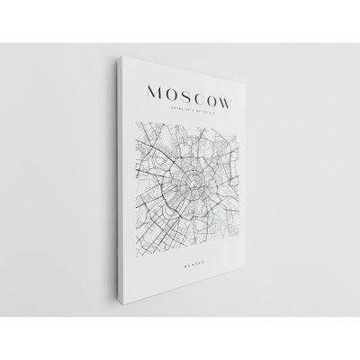 «Moscow Map Print», reproduction sur toile