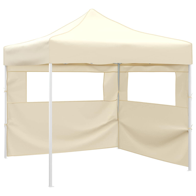 Vidaxl Foldable Tent Canopy Patio Pavilion Gazebo Pop Up Tent Marquee Canopy, Cream, White, 315cm H x 291cm W x 291cm D