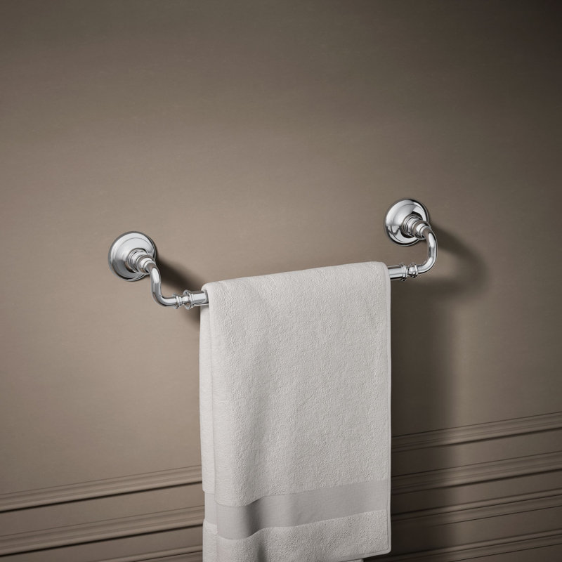 Artifacts® Wall Mounted Towel Bar, Polished Chrome, 3" H x 21" W x 3.5" D