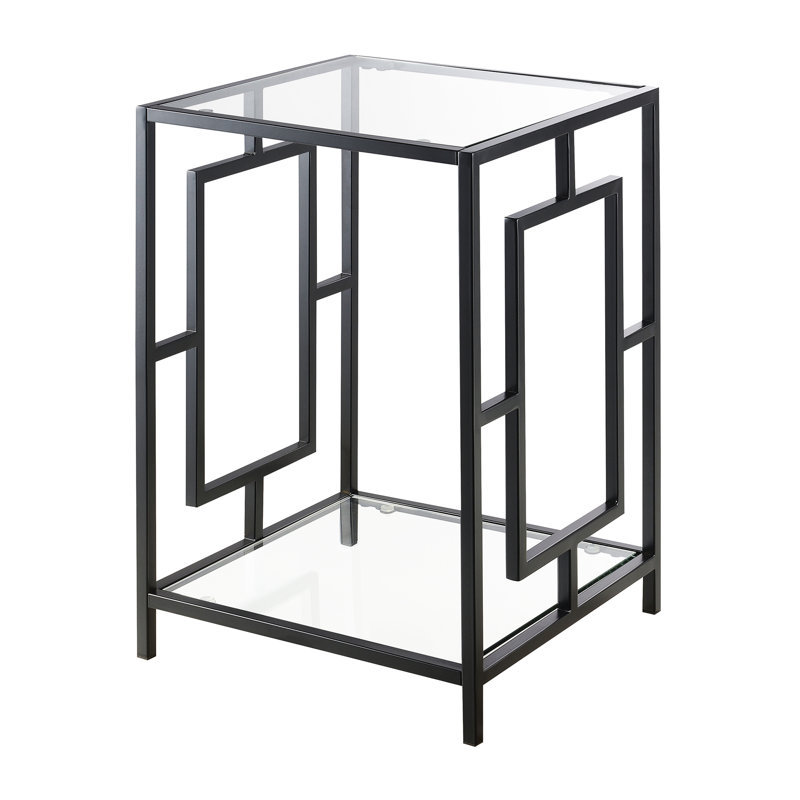 Table de bout Sapienza, Verre / noir