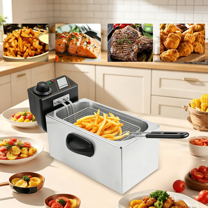 Friteuse électrique en acier inoxydable
