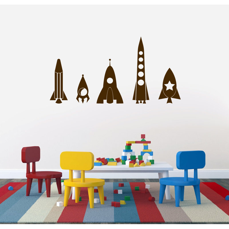 Ensemble de literie murale 5 pièces rocket ship, Brun