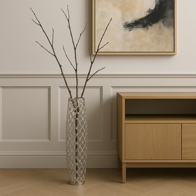 Vase de plancher ovale en verre cristal