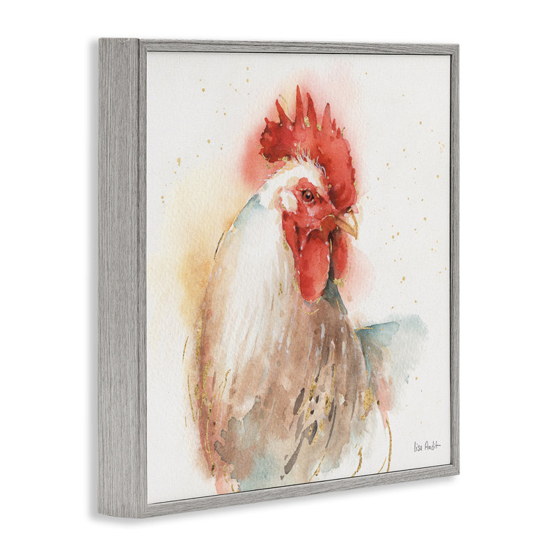 Poule avec aquarelle Splash Gray, estampe numérique par Lisa Audit, Estampe numérique Farmhouse, H 12 po x l 12 po
