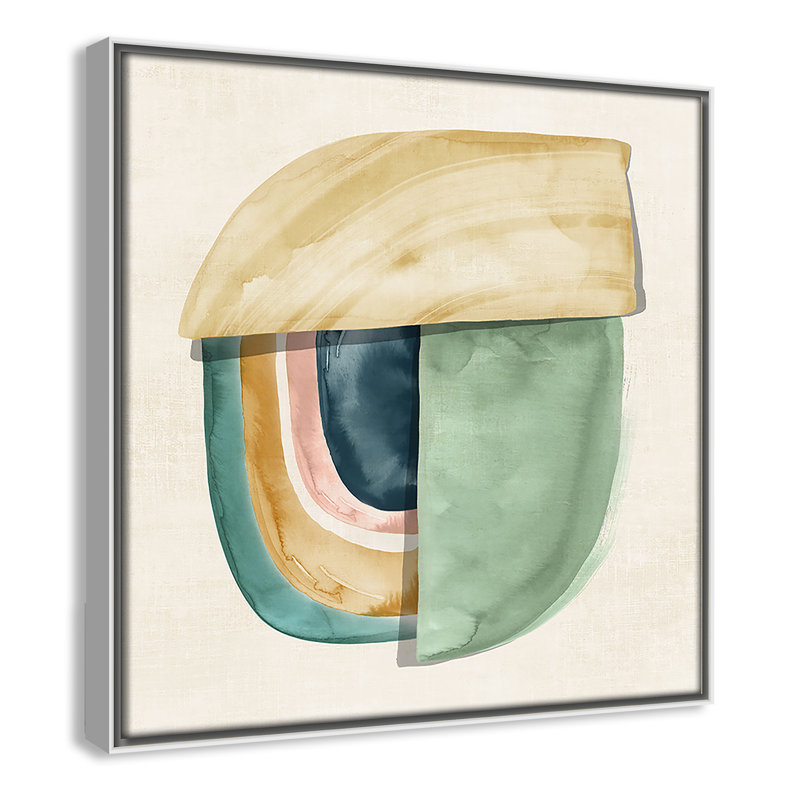 Shape Form " Shape Form II " by Emma Peal, 13.5" H x 13.5" W x 2" D, White Framed Canvas