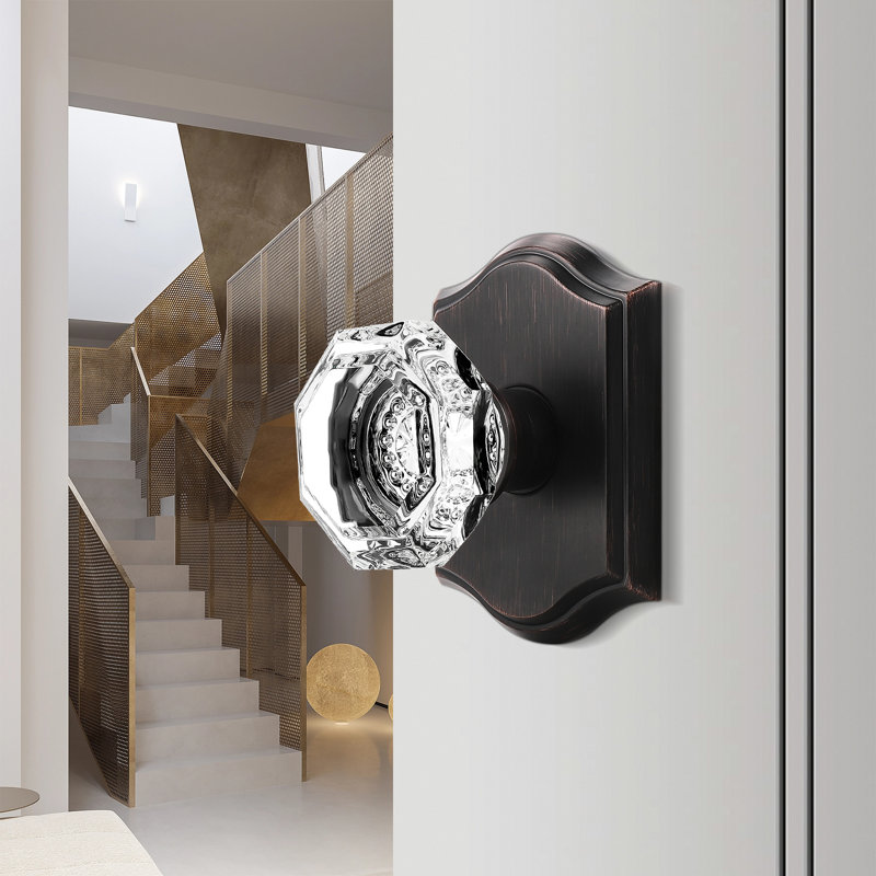 Crystal Single Dummy Door Knob, Oil Rubbed Bronze, Single Dummy