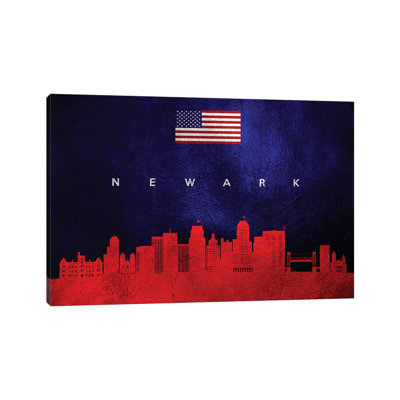 Newark New Jersey Skyline by Adrian Baldovino - Wrapped Canvas Painting