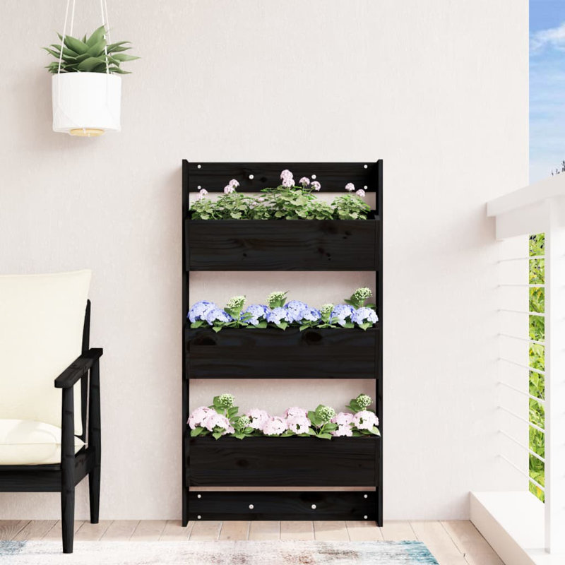 Philipston Wall Planter, 43.31" H x 23.62" W x 7.28" D, Black