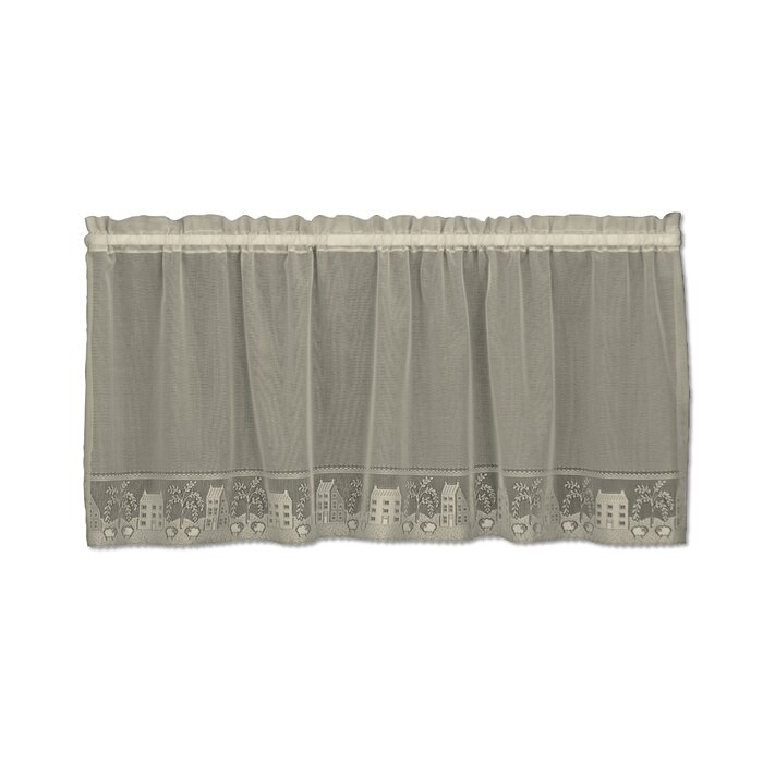 August Grove® Stenson Scalloped Cafe Curtain & Reviews | Wayfair