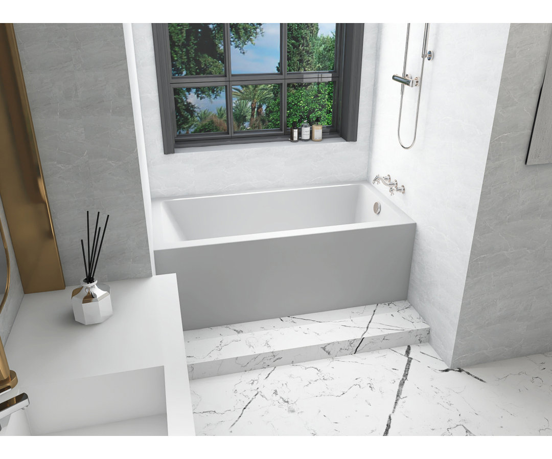 Niklaus 60 x 30 Alcove/Tile Bathtub Elegant Home Living Drain 