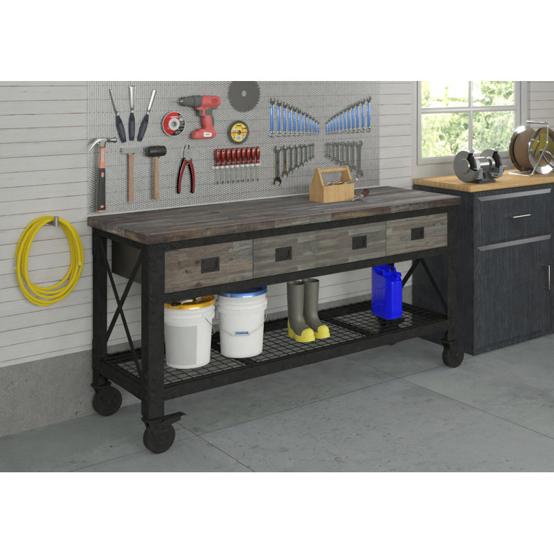 New Workbench 72" Wood Workbench, Grey