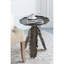 Table d'appoint argentée en aluminium antique
