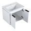 Meuble-lavabo à fermeture en douceur avec lavabo et deux petites tablettes de rangement