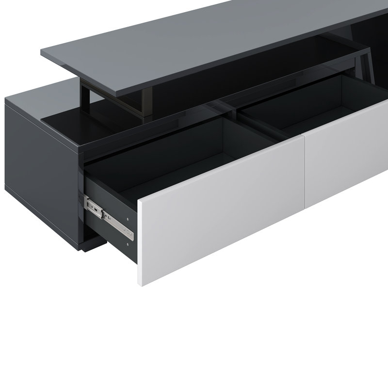 Modern, Minimalist Rectangle Extendable TV Stand Up To 100'', Black