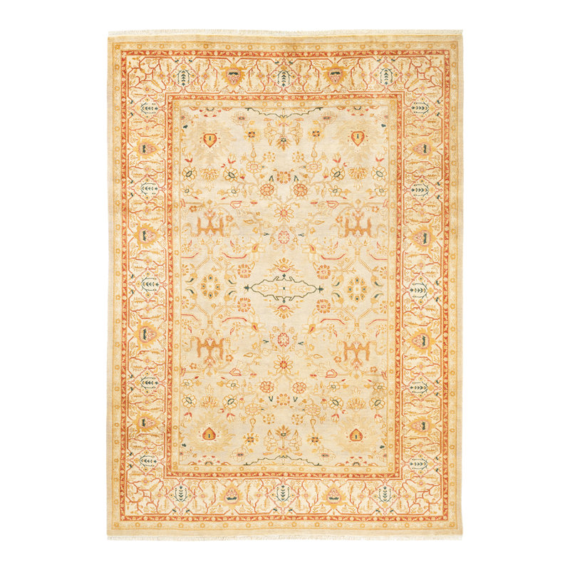 Tapis unique en laine noué à la main 6 pi 4 po x 8 pi 8 po nouvel âge Keenan