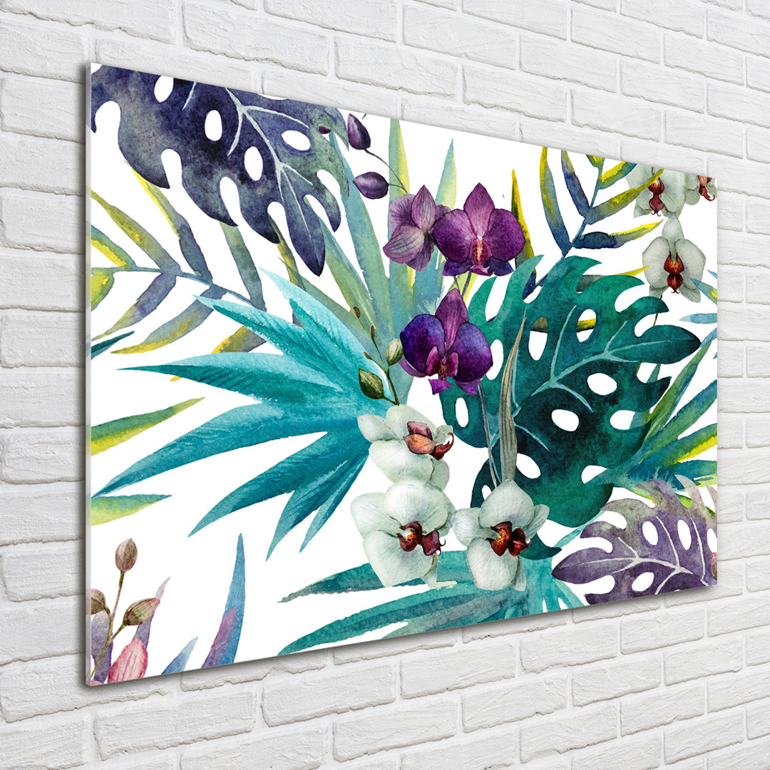 Tropical Flowers - Unframed Art Prints on Glass