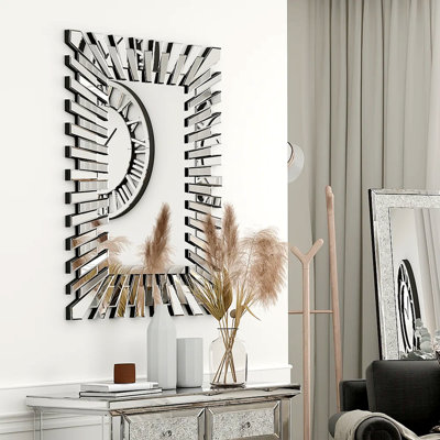 Miroir mural argenté