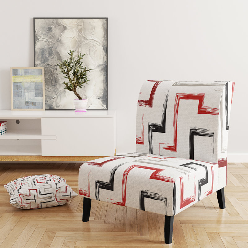 Fauteuil de chambre rembourré multicolore à motif géométrique tendance