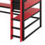 Lit mezzanine Gaming avec bureau intégré et tablettes de rangement, cadre de lit en bois peu encombrant avec DEL et course latérale-125193244-125193246