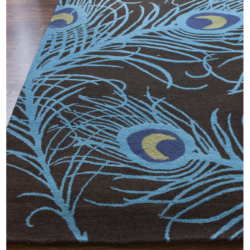 Tapis rectangulaire brun Adalise Feathers, Rectangle 5 pi x 8 pi