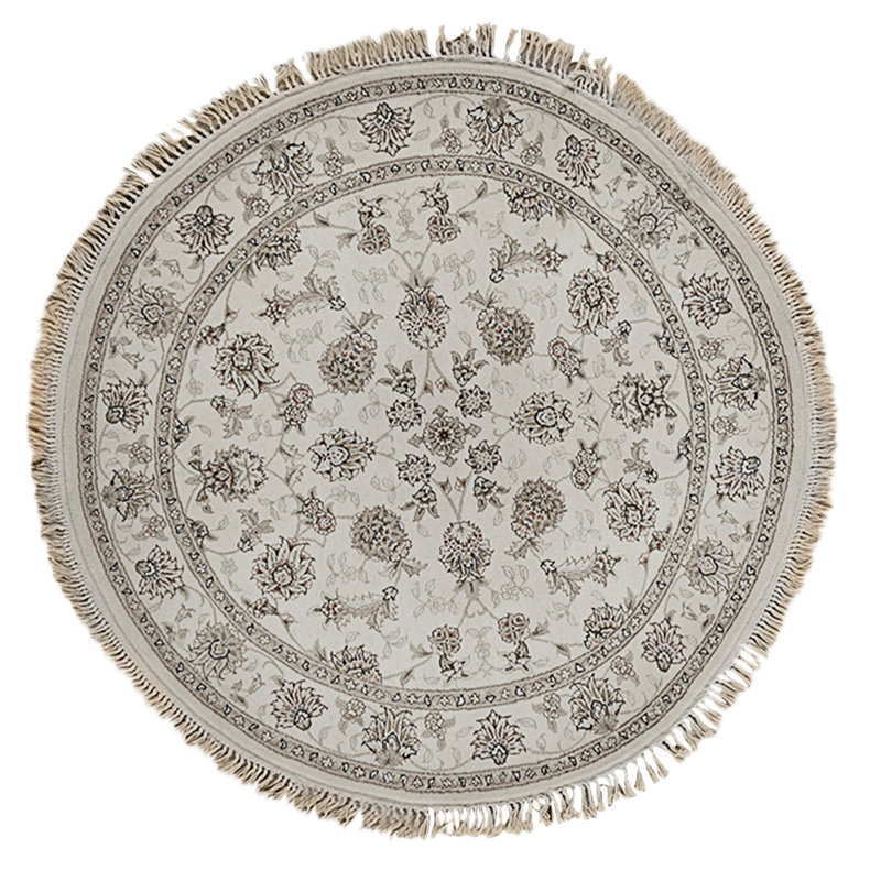 Hand Knotted Area Rug in Ivory