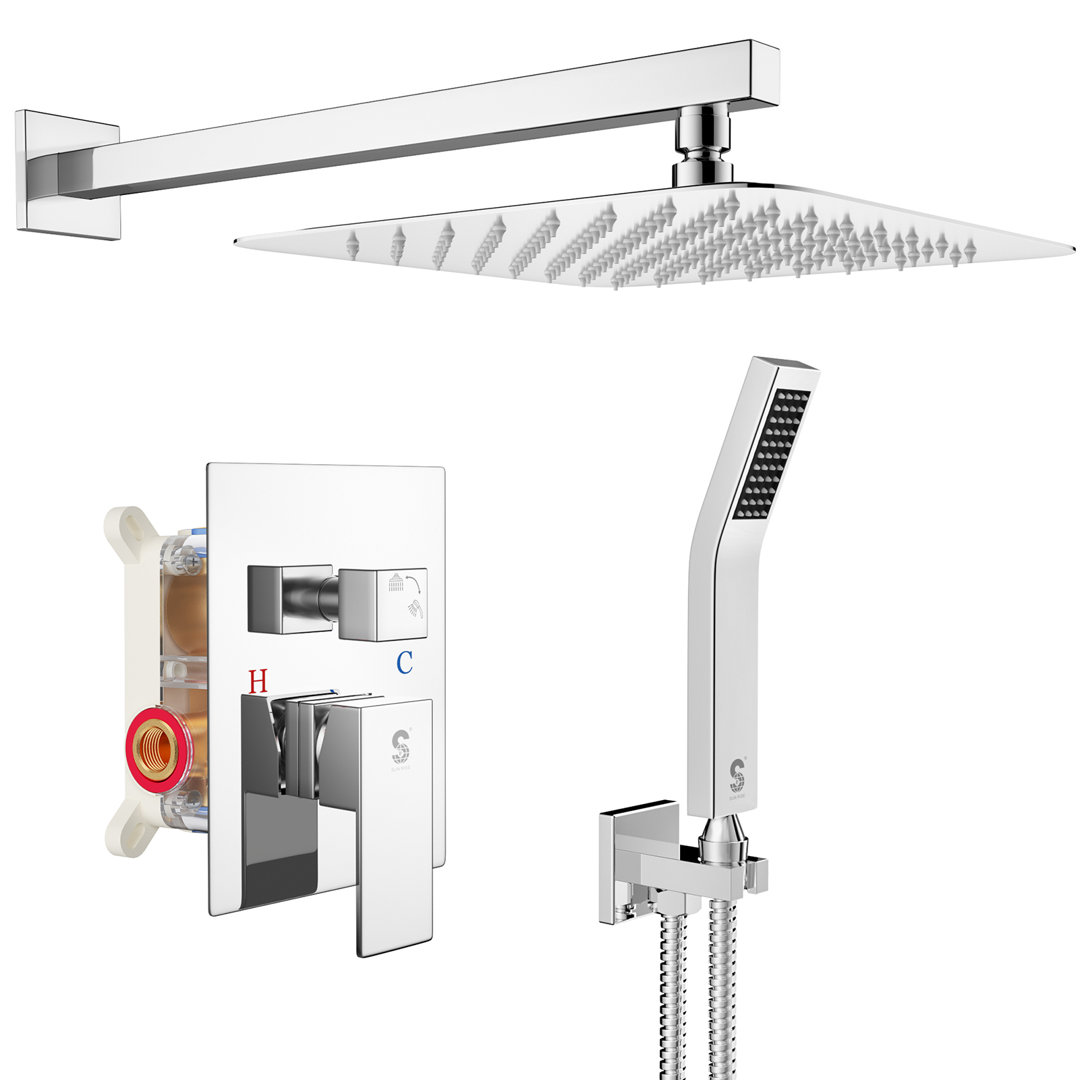 Duschsystem Unterputz, - 20*20 CM Quadratischer Regenduschkopf