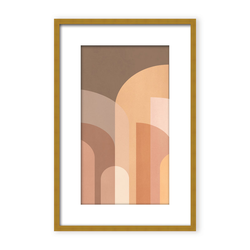Abstract Retro Geometric II by  - Picture Frame Graphic Art on Paper, 36" H x 24" W x 1.125" D, Black, Framed Matted Print