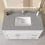 Évier intégré de meuble-lavabo simple en pierre reconstituée l 42 po x P 22 po avec dosseret gris moucheté 4 po
