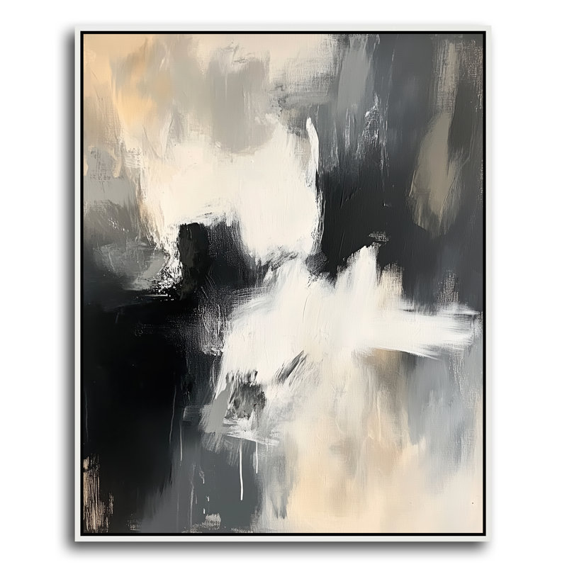 Abstract Print, Floater Framed Print without Mat, 52" H x 42" W, White