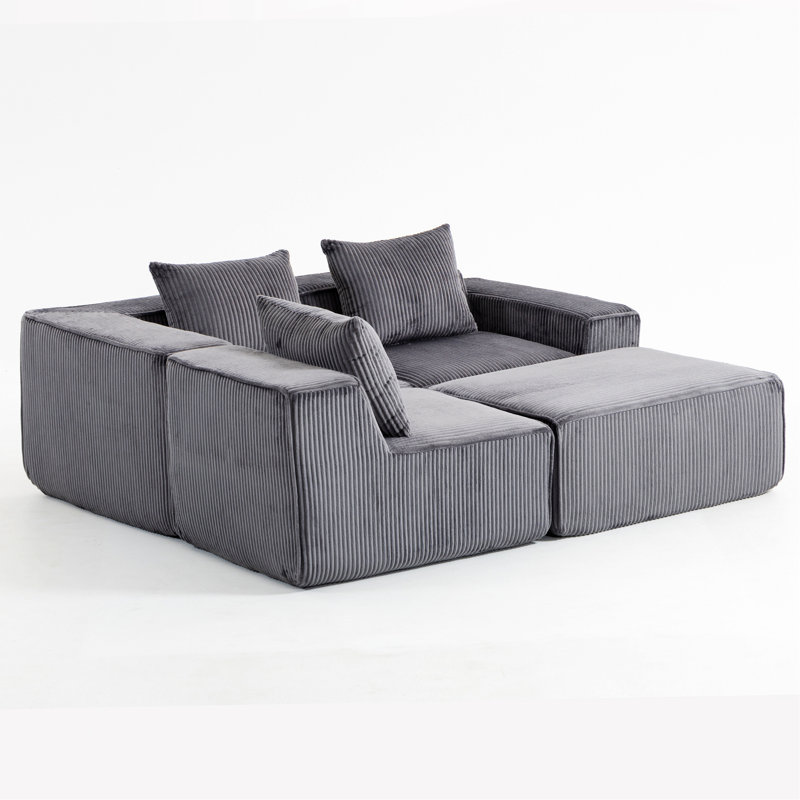 Canapé modulaire modulaire, canapé moderne avec repose-pieds assorti