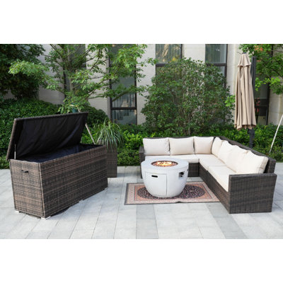 Ensemble de conversation modulaire 8 pièces avec coussins 8 pièces