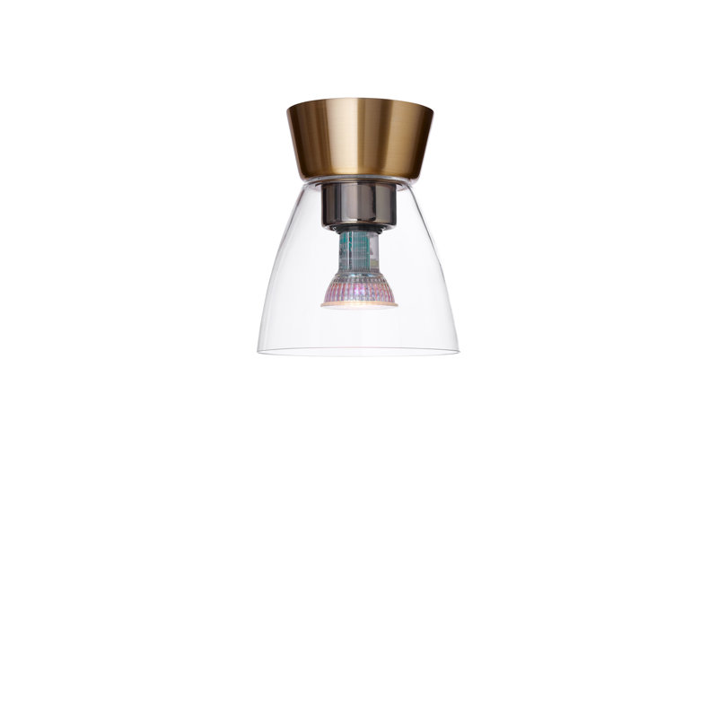 Bizzo Glass Flush Mount, Clear, White