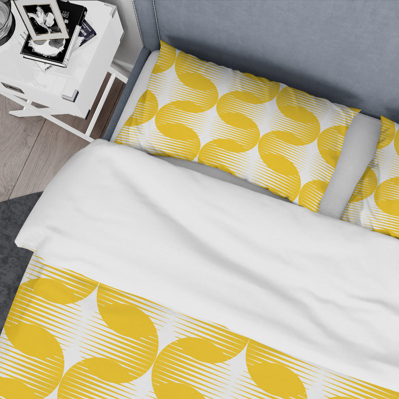 Ensemble de housse de couette Abstract Retro IV Mid-Century, Housse de couette double / grand et 2 taies décor