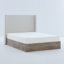 Structure de lit grand tapissier, tête de lit de 54 po, look scandinave moderne, chenille texturée, structure en métal, installation rustique rapide