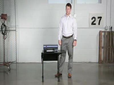 Black Steel Machine Stand Desk with Drop Leaves