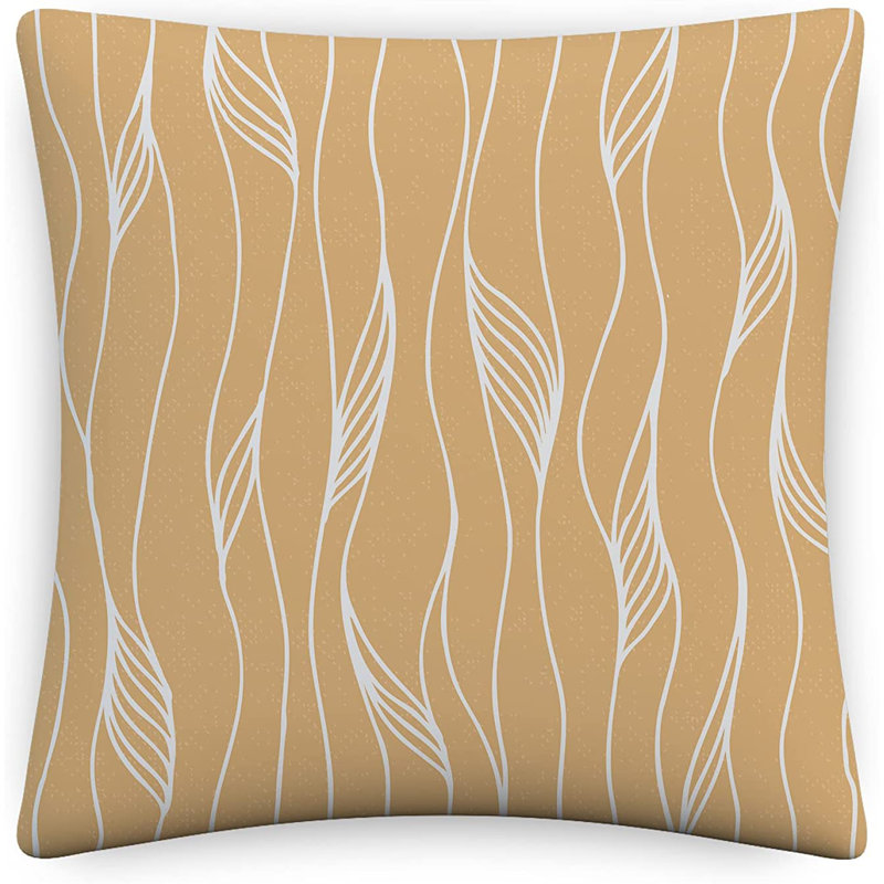 Indoor / Outdoor Damask Yellow Square Throw Pillow Cover, 50.8cm x 50.8cm