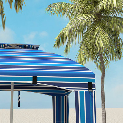 Outsunny 5.8' X 5.8' Portable Beach Umbrella With Double-Top