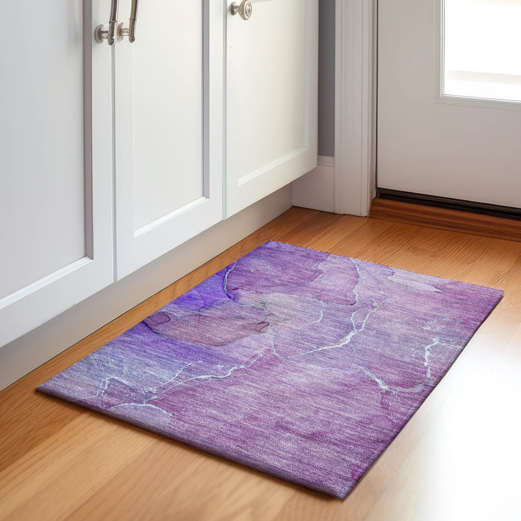 Premium Machine Washable Cerrito AMF511 Purple Rug