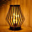 Banner 22Cm Black Metal Dimond Shape Cordless Table Lamp
