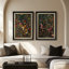 «Vibrant Wildflower Field Colorful Botanical», ensemble de 2 reproductions d'art encadrées de qualité supérieure sur papier 26 po x 36 po